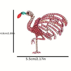 Sparkling Flamingo Rhinestone Brooch for Men