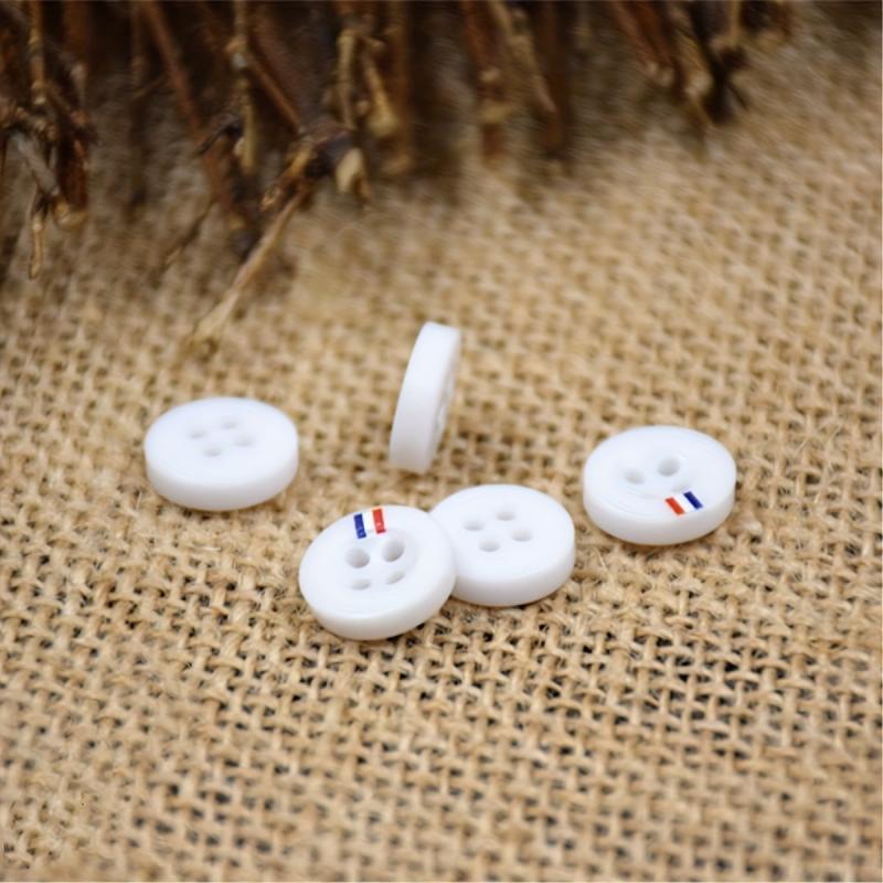 10PCS Resin Buttons High Shirt t shirt Beige Round Thin Four Eyed Button