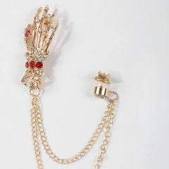 Tassel Faux Diamond Suit Brooch Business Pin for Men