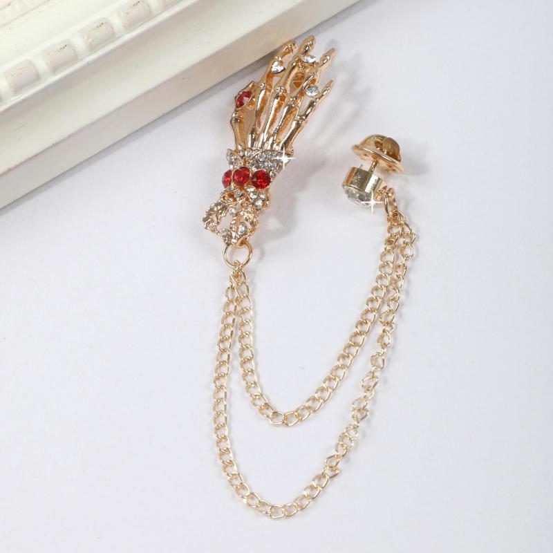 Tassel Faux Diamond Suit Brooch Business Pin for Men