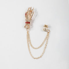 Tassel Faux Diamond Suit Brooch Business Pin for Men
