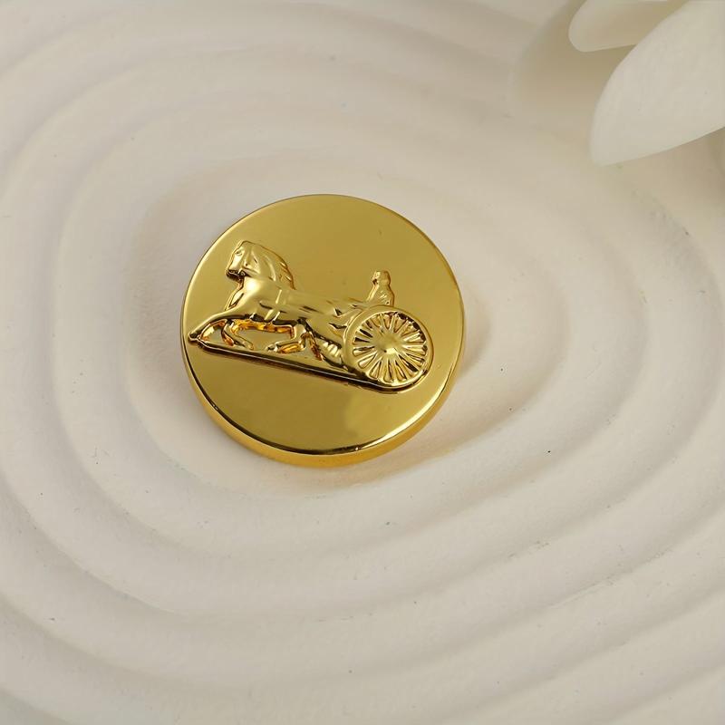 10Pcs Golden Metal Carriage Buttons For Coat, Suit, Hand Sewn