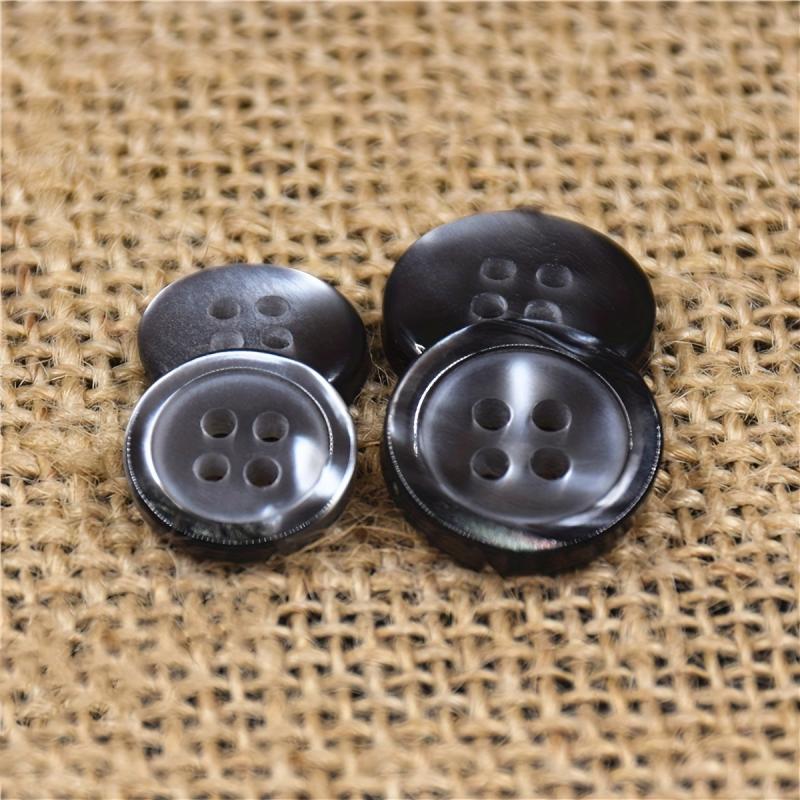10pcs Resin Button Thin Edge Round Four Eyed Shell Buckle