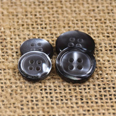 10pcs Resin Button Thin Edge Round Four Eyed Shell Buckle