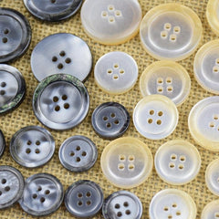 10pcs Resin Button Thin Edge Round Four Eyed Shell Buckle