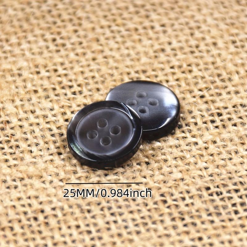 10pcs Resin Button Thin Edge Round Four Eyed Shell Buckle