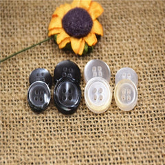 10pcs Resin Button Thin Edge Round Four Eyed Shell Buckle