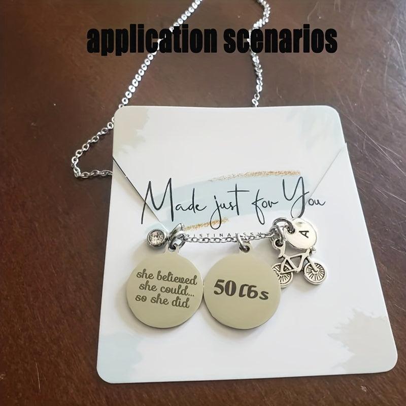 Weight Loss Engraved Stainless Steel Charm Fitness Charms