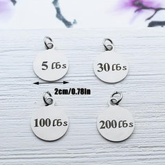 Weight Loss Engraved Stainless Steel Charm Fitness Charms