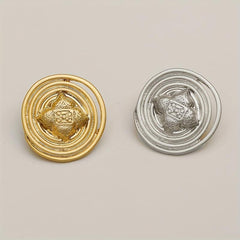 5pcs Retro Metal Button Light Coat Windbreaker Buckle, Decorative Buckle