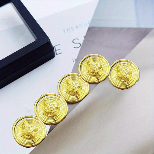 5pcs Retro Metal Button Light Coat Windbreaker Buckle, Decorative Buckle