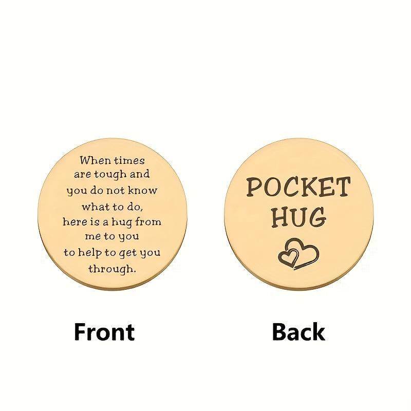 Stainless Steel Pocket Hug Token Anxiety Gift For Men