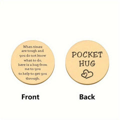 Stainless Steel Pocket Hug Token Anxiety Gift For Men