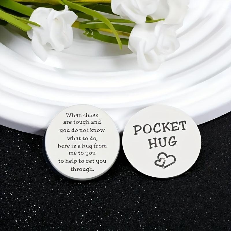 Stainless Steel Pocket Hug Token Anxiety Gift For Men