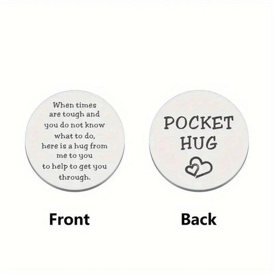 Stainless Steel Pocket Hug Token Anxiety Gift For Men