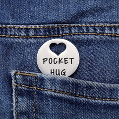 Stainless Steel Little Hug For My Bestie Pocket Token & Greeting Card