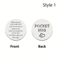 Men's Stainless Steel Pocket Hug Coin Gift