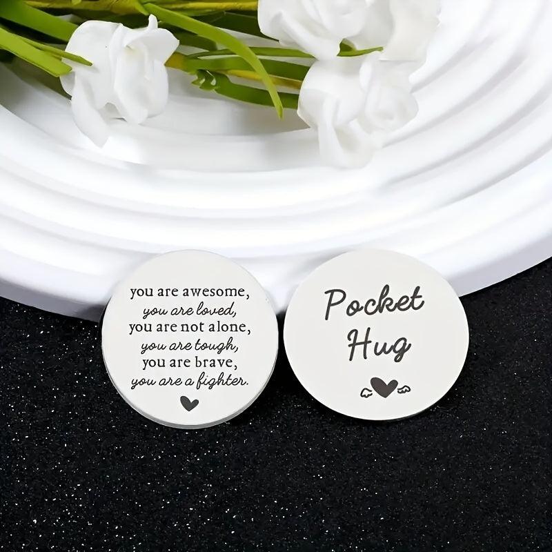 Stainless Steel Pocket Hug Coin Inspirational Gift For Men