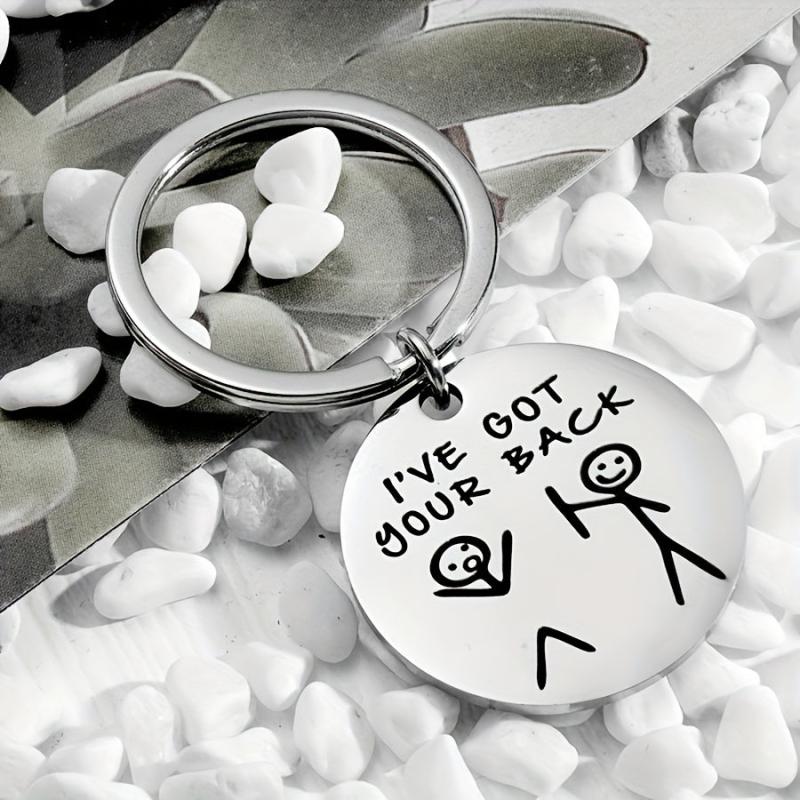 Funny Friendship Keychain for Brother Sister Bestie Daughter Son