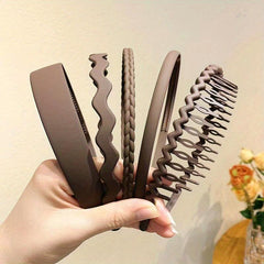 9pcs Matte Hair Bands Non Slip Solid Hair Accessories
