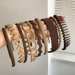9pcs Matte Hair Bands Non Slip Solid Hair Accessories
