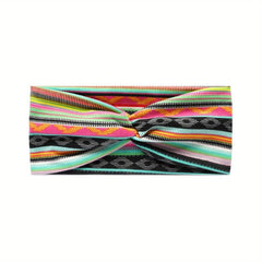 Boho Cross Knotted Headband Leopard Print Hair Band Y2K Bandana