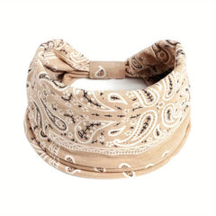 Boho Style Vintage Headband Paisley Stretchy Turban Knotted Headband