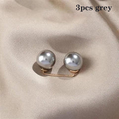 3pcs Faux Pearl Brooch Pin Set for Clothes & Trousers