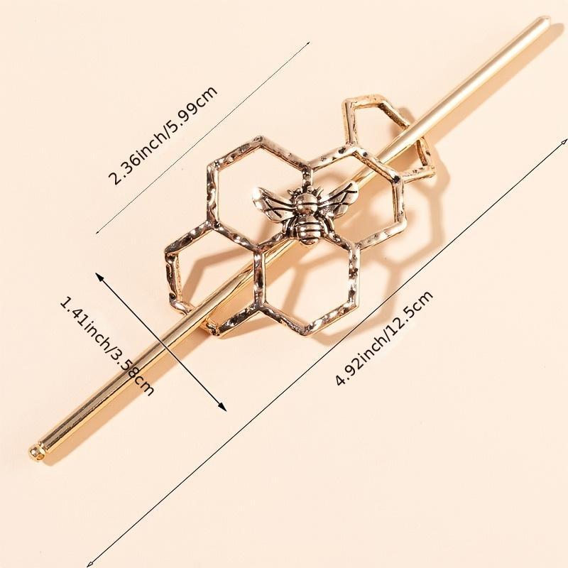 Geometric Bee Hair Sticks Forks Hairpins Hollow Metal Hair Pins Chignon Buns Hol