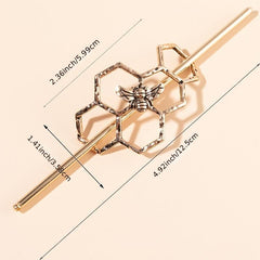 Geometric Bee Hair Sticks Forks Hairpins Hollow Metal Hair Pins Chignon Buns Hol