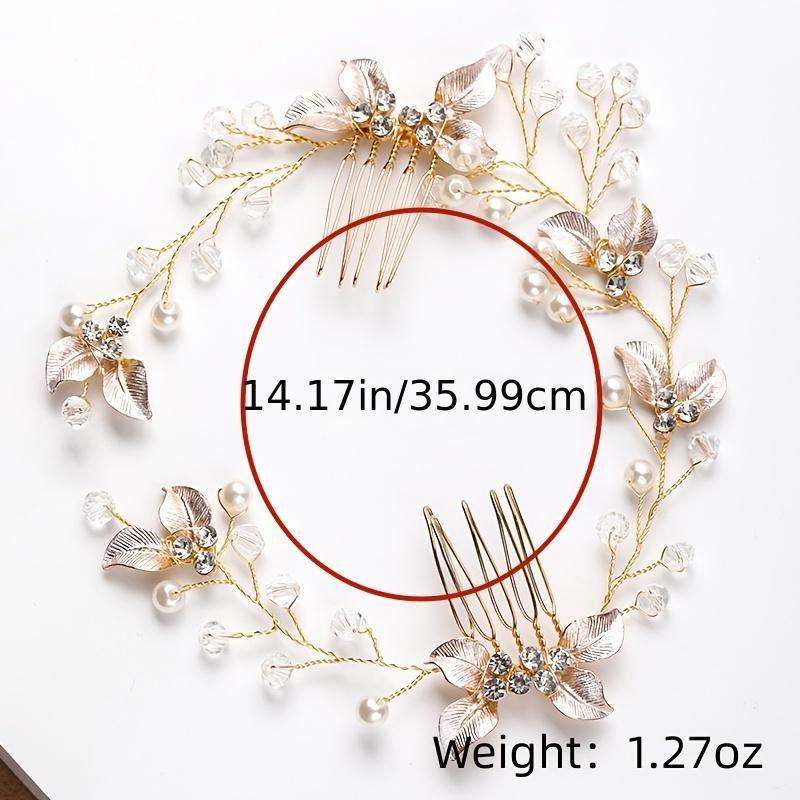 Bridal Golden Leaf Hair Vine Silver Hair Comb Rose Golden Leaf Hair Comb