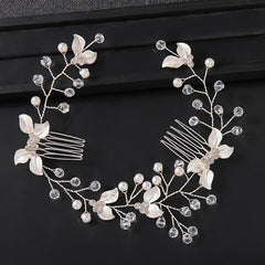 Bridal Golden Leaf Hair Vine Silver Hair Comb Rose Golden Leaf Hair Comb