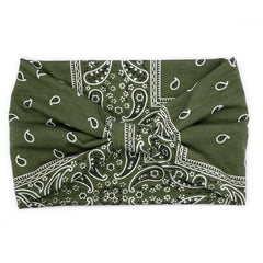 Women Knotted Turban Headband Elastic Non Slip Hairbands Floral