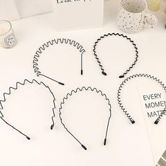 Metal Wave Hair Bands Set for Men Women Non-slip Headband