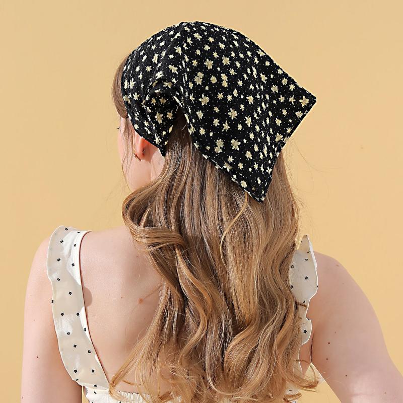 Floral Print Hair Bandanas Headscarf Women Hairbands Fabric Headwrap