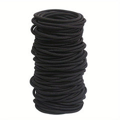 40pcs Black Hair Ties Extension Ring Headwear Hair Rope Rubber Band