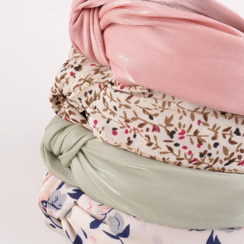 4pcs Floral Flower Print Headband Vintage Hair Accessories