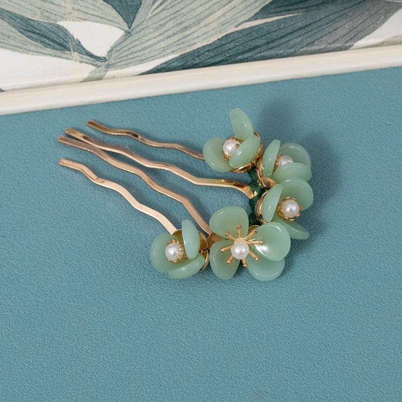 Flower Jade Hairpins Classic Hair Comb Hair Accessories