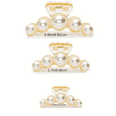 Big Faux Pearl Hair Claw Clip for Women