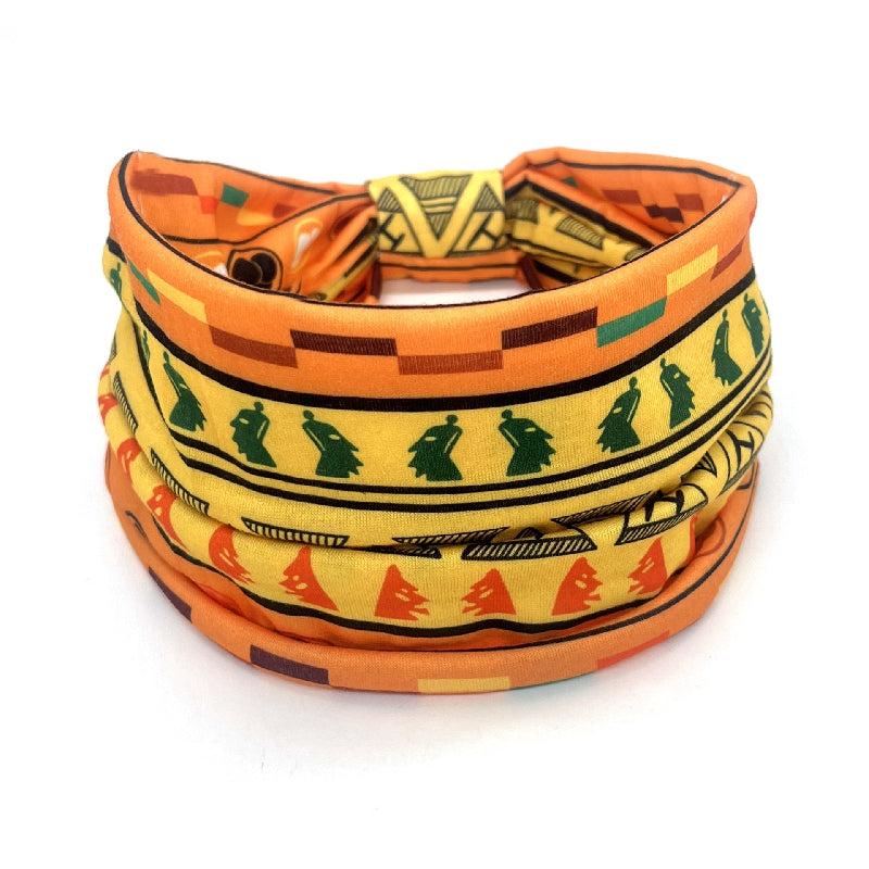 African Pattern Hair Band Wide Brim Stretch Knot Headband