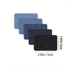 5pcs Denim Patch Fabric Patches for Repairing Holes & Decorating Clothing