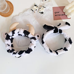 Cow Shaped Plush Headband for Girls Women Winter
