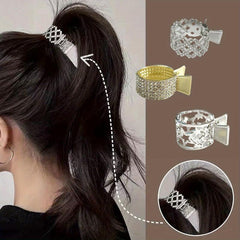 3pcs Crystal Hair Clips High Ponytail Holder Metal Rhinestone Hair Claw Clip