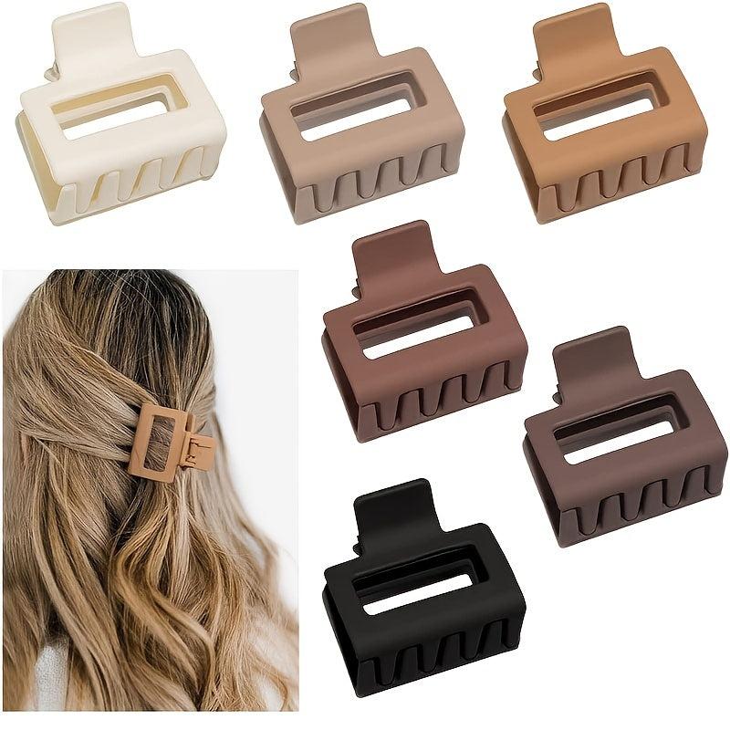 Small Hair Claw Clips For Thick Hair Square Non slip Strong Hold Hair Clips