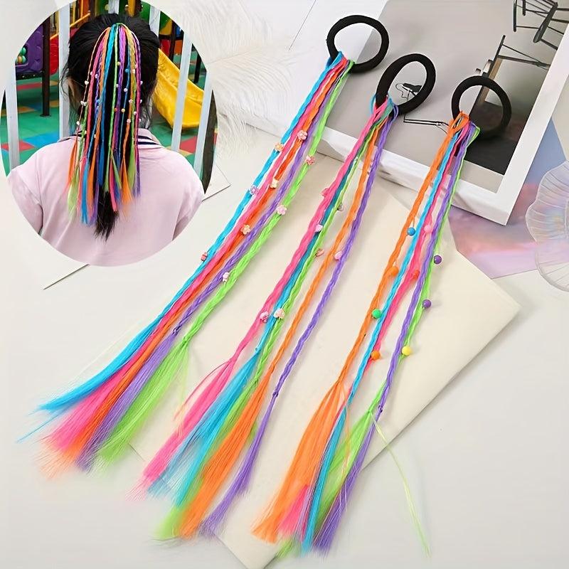 Colorful Braid Wig Hair Rope Head Jewelry Y2K