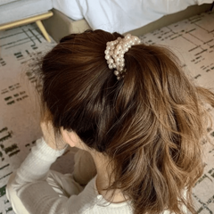 Faux Pearl Hair Tie Scrunchies Beaded Elastic Hair Accessory