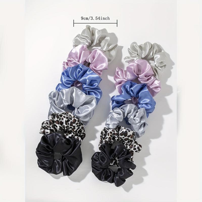 12pcs Large Satin Scrunchie Hair Tie Silky Hair Rope Female Hair Accessories
