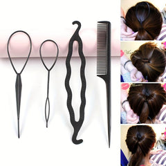 4pcs Hair Bun Maker Styling Tools Twist Hair Clips