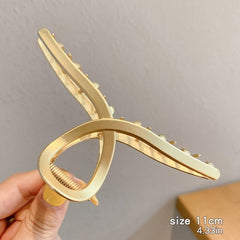 Large Metal Hair Claw Clips Golden Hair Clips Ladies Hair Accessories