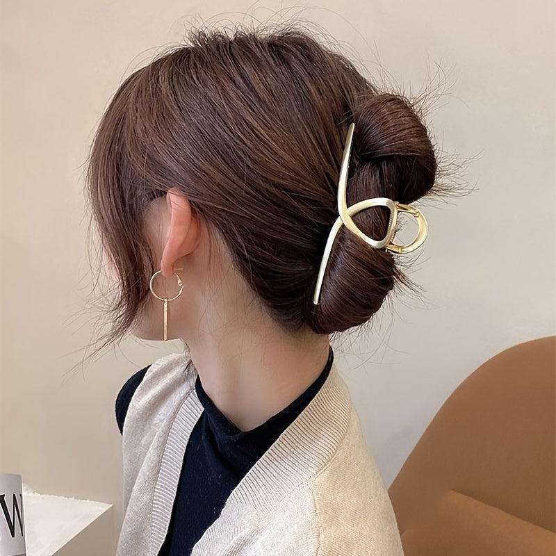 Large Metal Hair Claw Clips Golden Hair Clips Ladies Hair Accessories